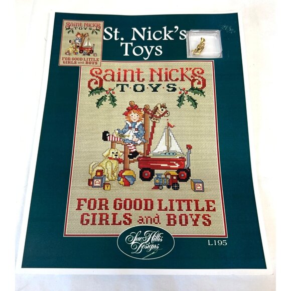 Saint Nicks Toys Cross Stitch Pattern Sue Hillis Designs With Charm - Picture 1 of 6